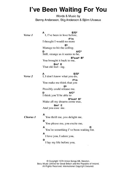 i ve been waiting for you lyrics|ABBA .
